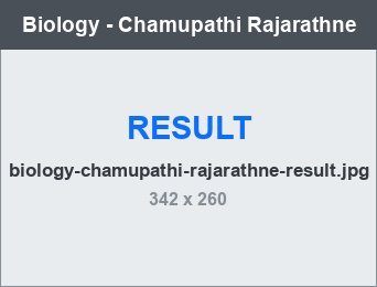 Biology - Chamupathi Rajarathne results and impact
