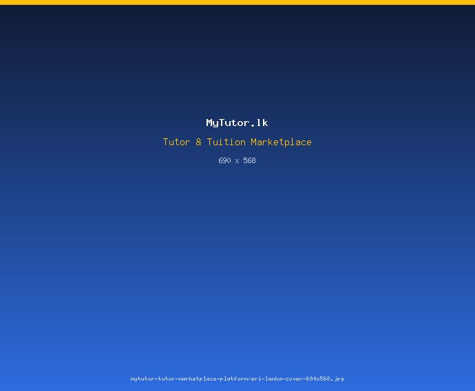 MyTutor.lk tutor and tuition-class marketplace platform built by W3S Solutions for students and teachers in Sri Lanka