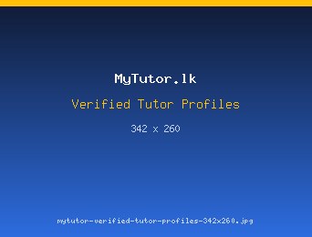 MyTutor.lk verified tutor profiles with qualifications, subjects and service areas