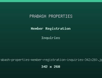 Prabash Properties member registration and buyer enquiry capture with email verification and reCAPTCHA