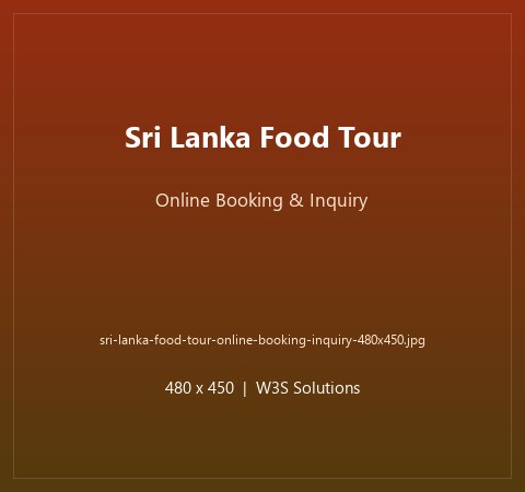 Sri Lanka Food Tour online booking and inquiry form for international travellers
