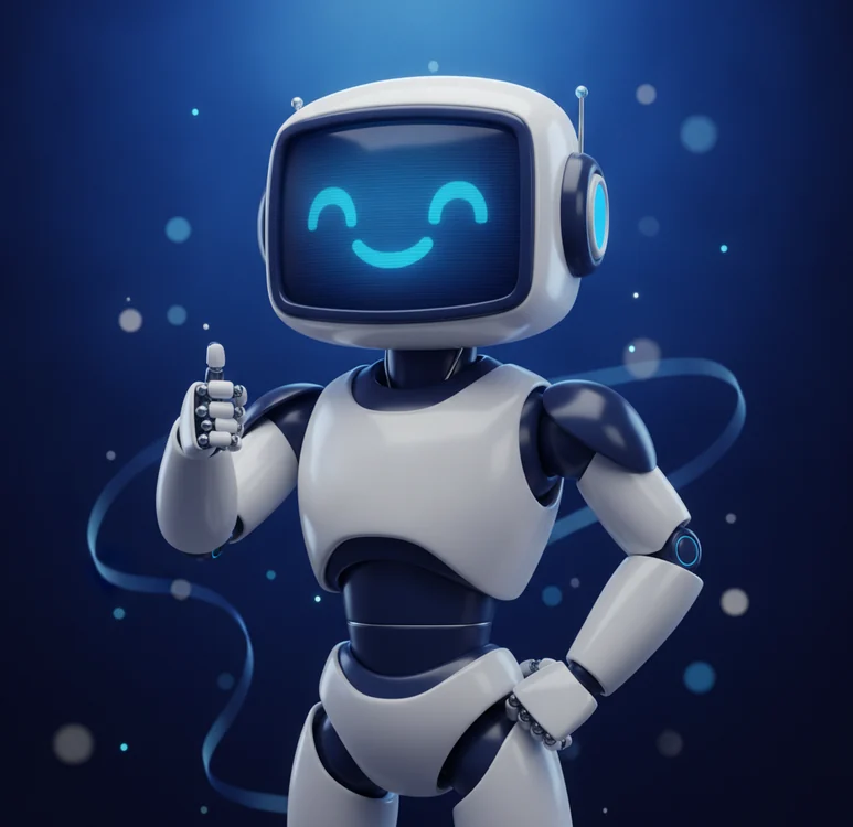 W3S Solutions friendly AI assistant robot mascot